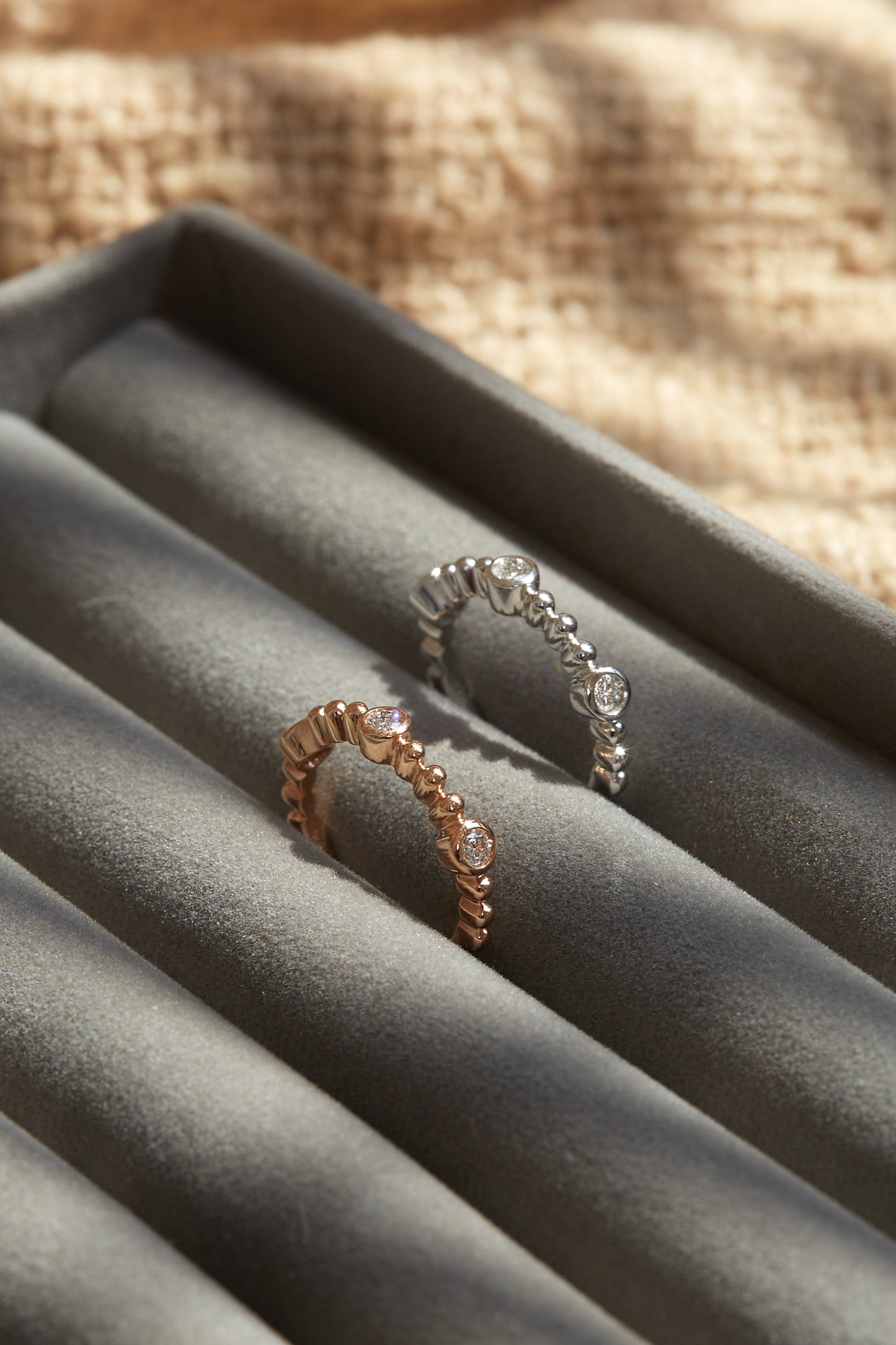 Diamond Bezel Bubble Ring