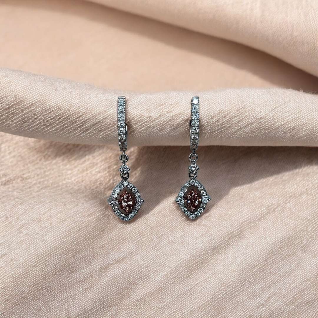 Pink Diamond Drop Earrings