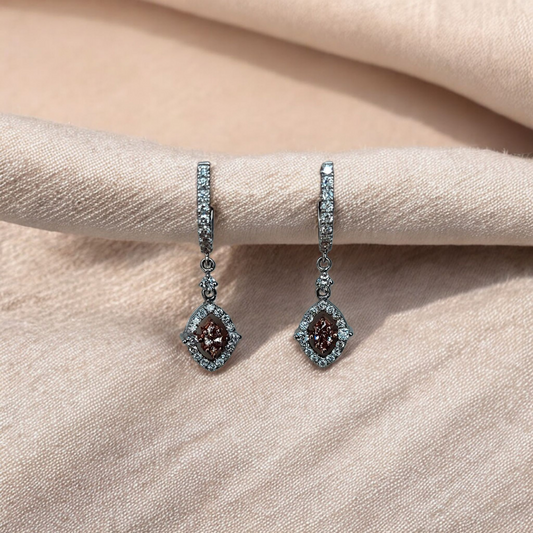 Pink Diamond Drop Earrings