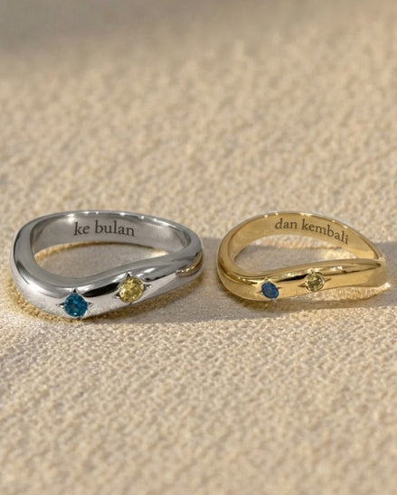 Organic Curved Wedding Rings
